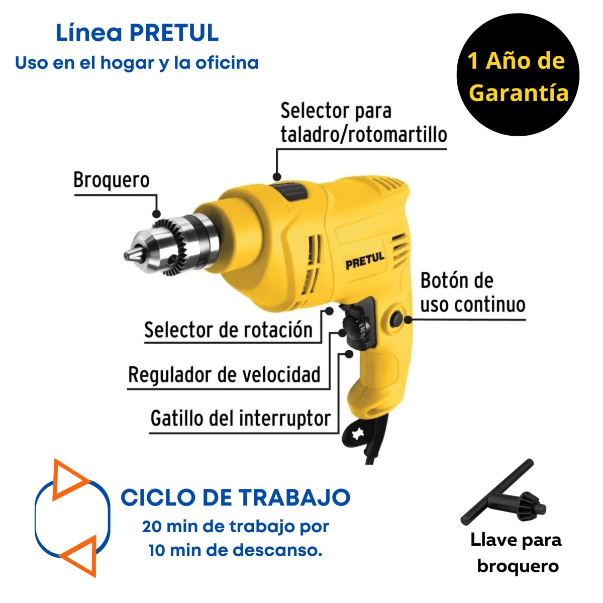 TALADRO PERCUTOR ROTOMARTILLO 1/2