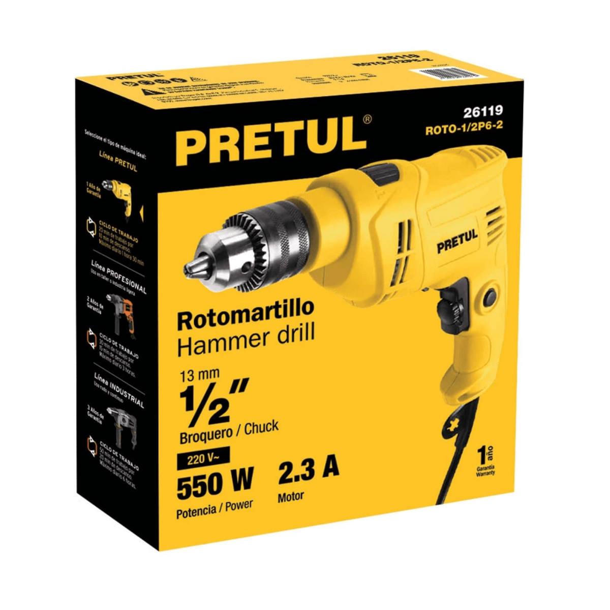 TALADRO PERCUTOR ROTOMARTILLO 1/2