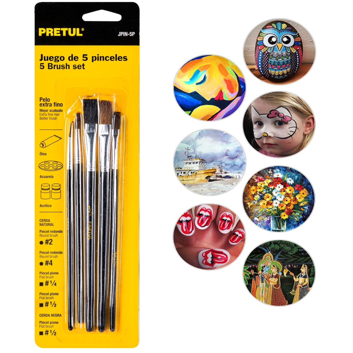Juego de pinceles 5 piezas, Pretul3