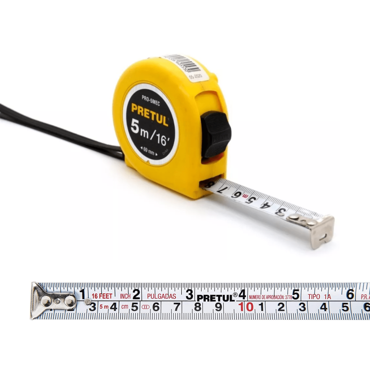 Wincha cinta métrica 5m Amarillo Pretul2