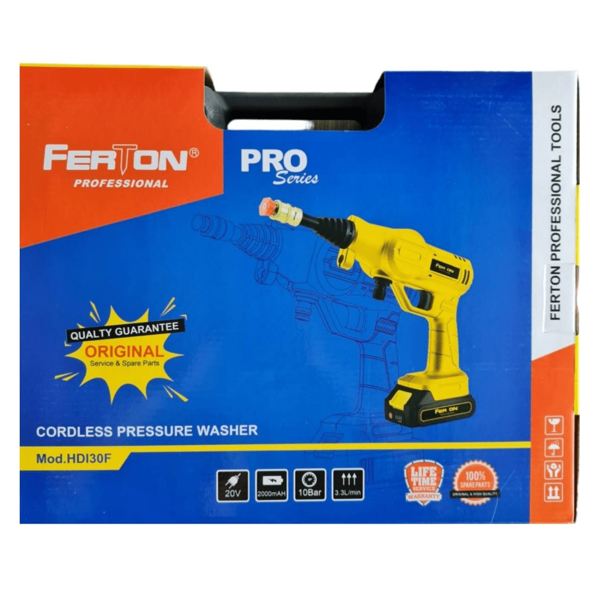 Hidrolavadora inalámbrica 20V Alta Presión LIMPIEZA PROFUNDA FERTON6