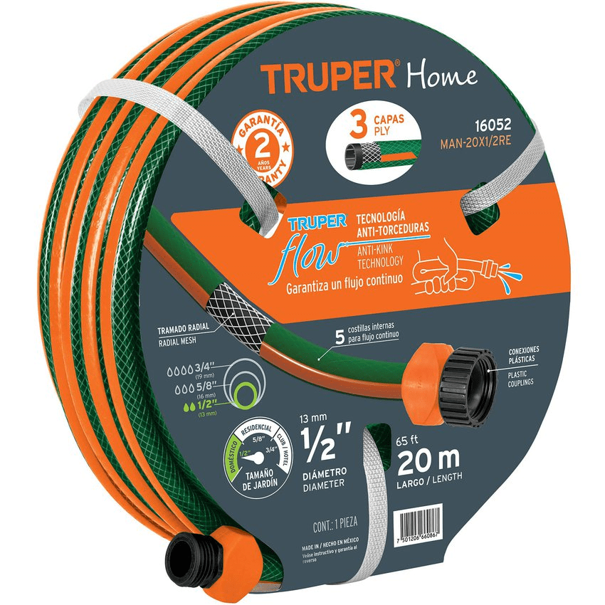 Manguera de riego expandible reforzada 12x20m truper1