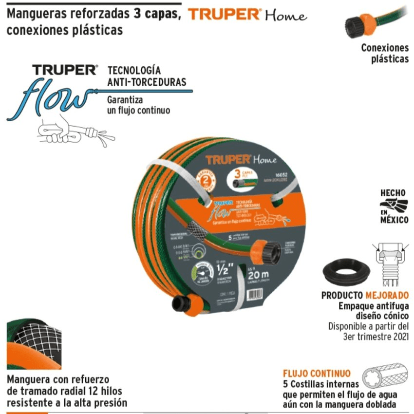Manguera de riego expandible reforzada 12x20m truper4
