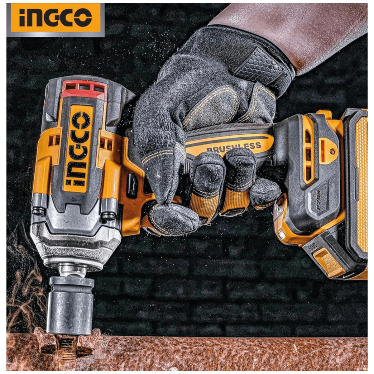 COMBO TALADRO INALAMBRICO 20 BRUSHLESS + LLAVE DE IMPACTO  INGCO3