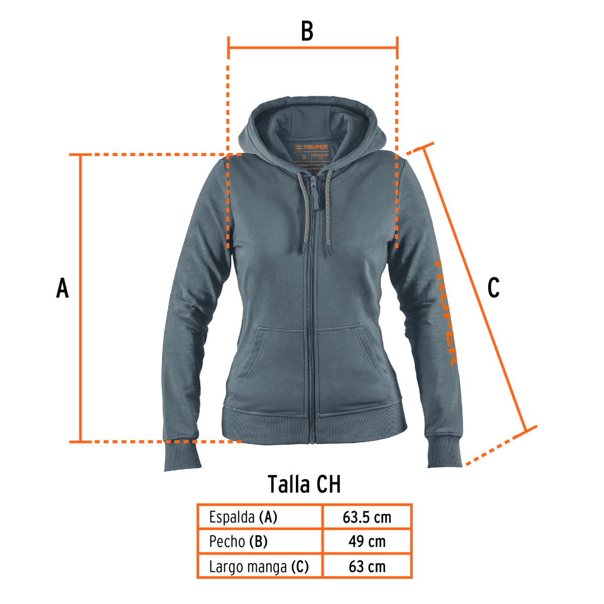 Sudadera gris para dama, Truper3