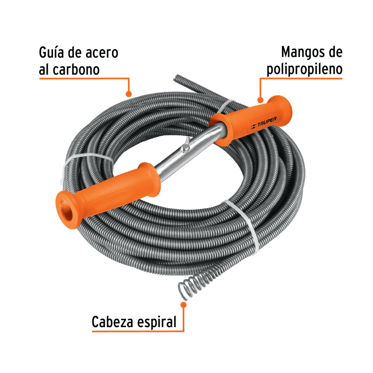 Desatorador de drenaje y tuberías de 15 m tipo barreno con manivela3
