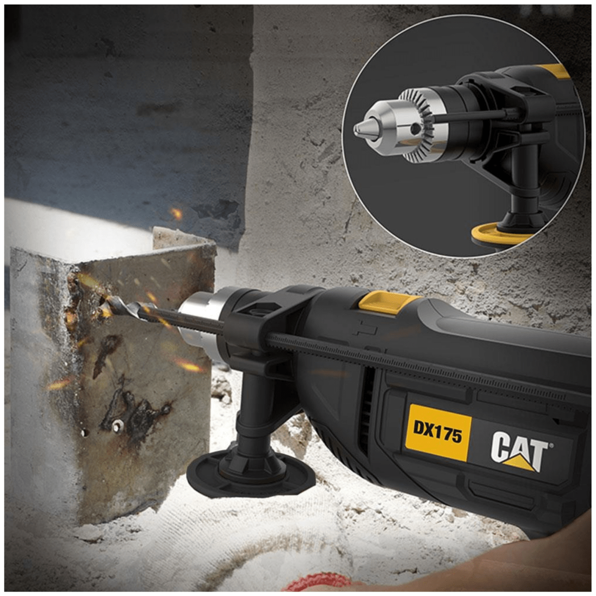 Taladro percutor velocidad variable 600W DX175 CAT3