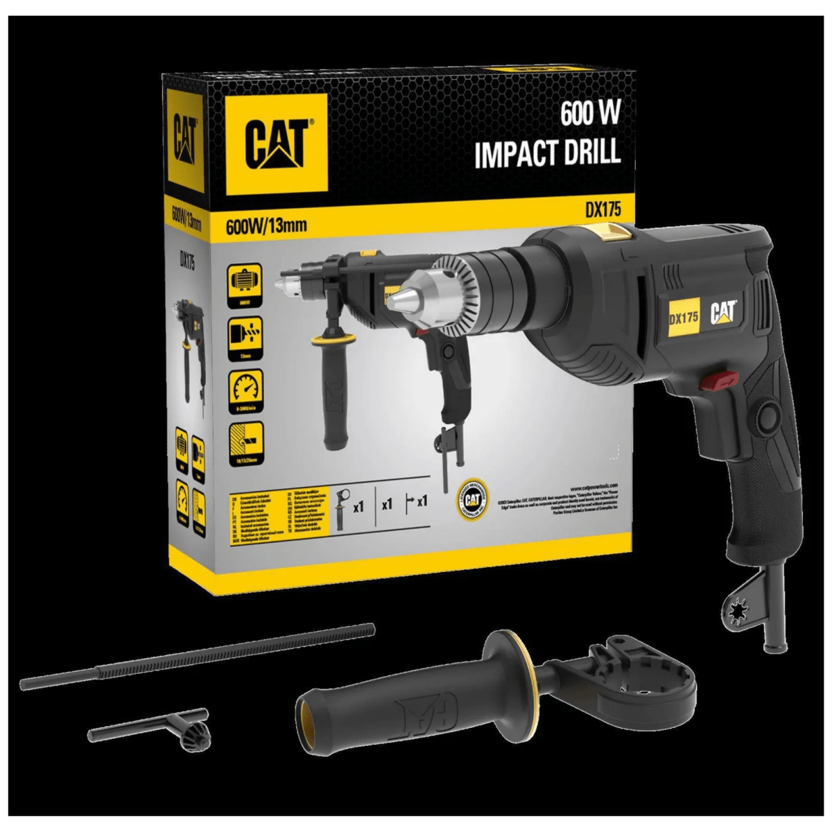 Taladro percutor velocidad variable 600W DX175 CAT8