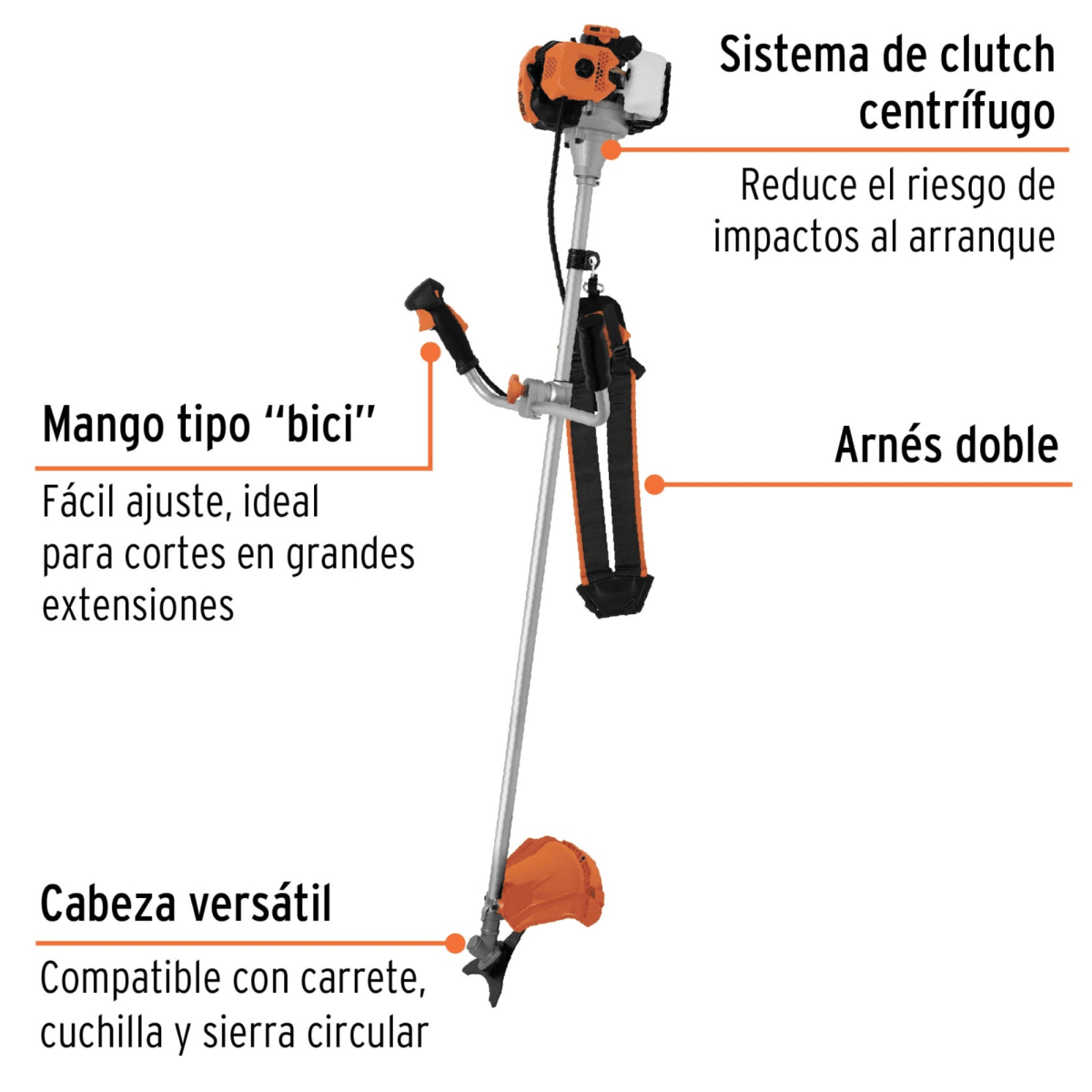 Desbrozadora podadora motoguadaña 2HP gasolina 18 Pulgada Truper2