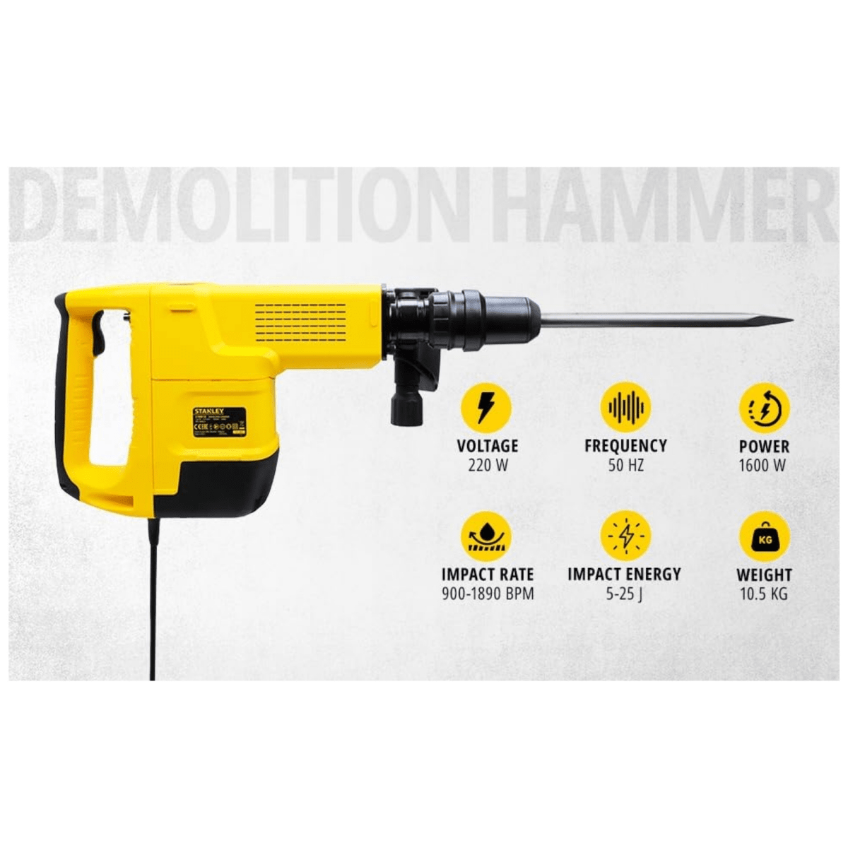 ROTOMARTILLO Demoledor SDS Max 1600W STHM10K ROTOMARTILLO 25J STANLEY5