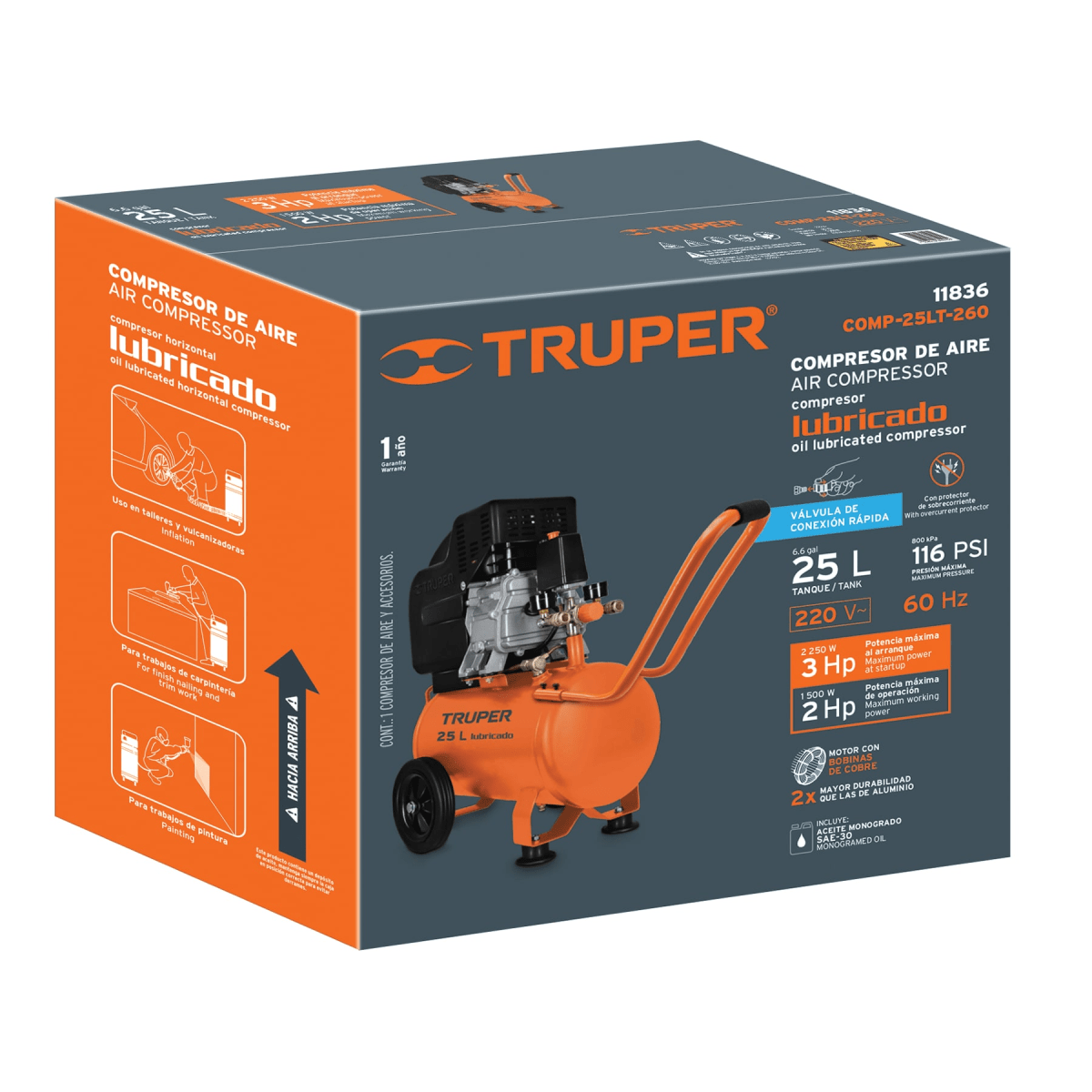 Compresora de Aire  25L Truper5
