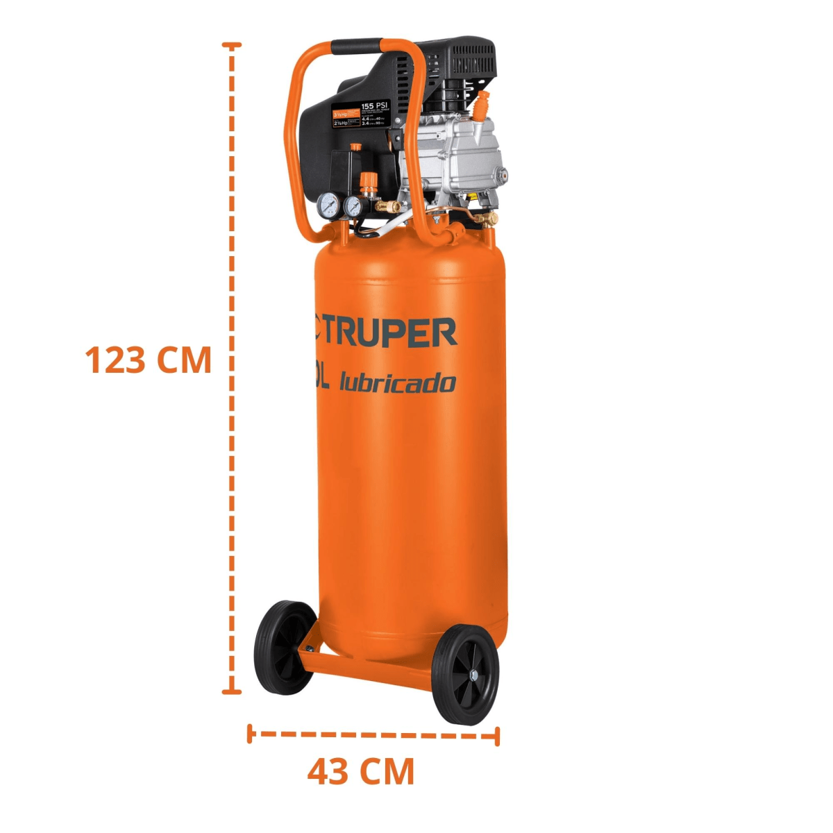 Compresora de aire 80Lt vertical, 3-1/2HP  Truper3