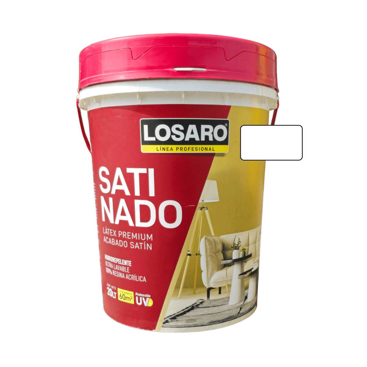 Pintura Látex Premium Satinado Losaro 20L 5 Gal Blanco - Anti hongos1
