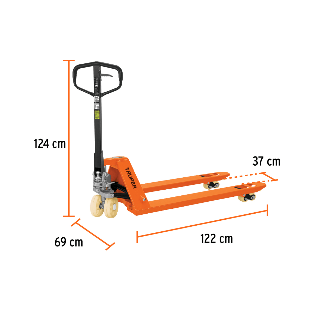 Patín transpaleta / Pato / Parihuela  3 ton con ruedas de nylon, truper 3