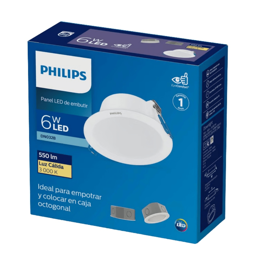 PANEL LED SPOT PARA CAJA OCTAGONAL PHILIPS 6W LUZ CÁLIDA4