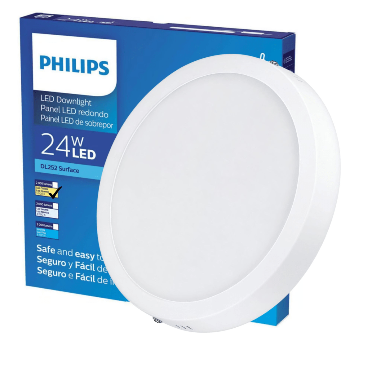 FOCO LED PHILIPS DOWNLIGHT 24W LUZ CALIDA1