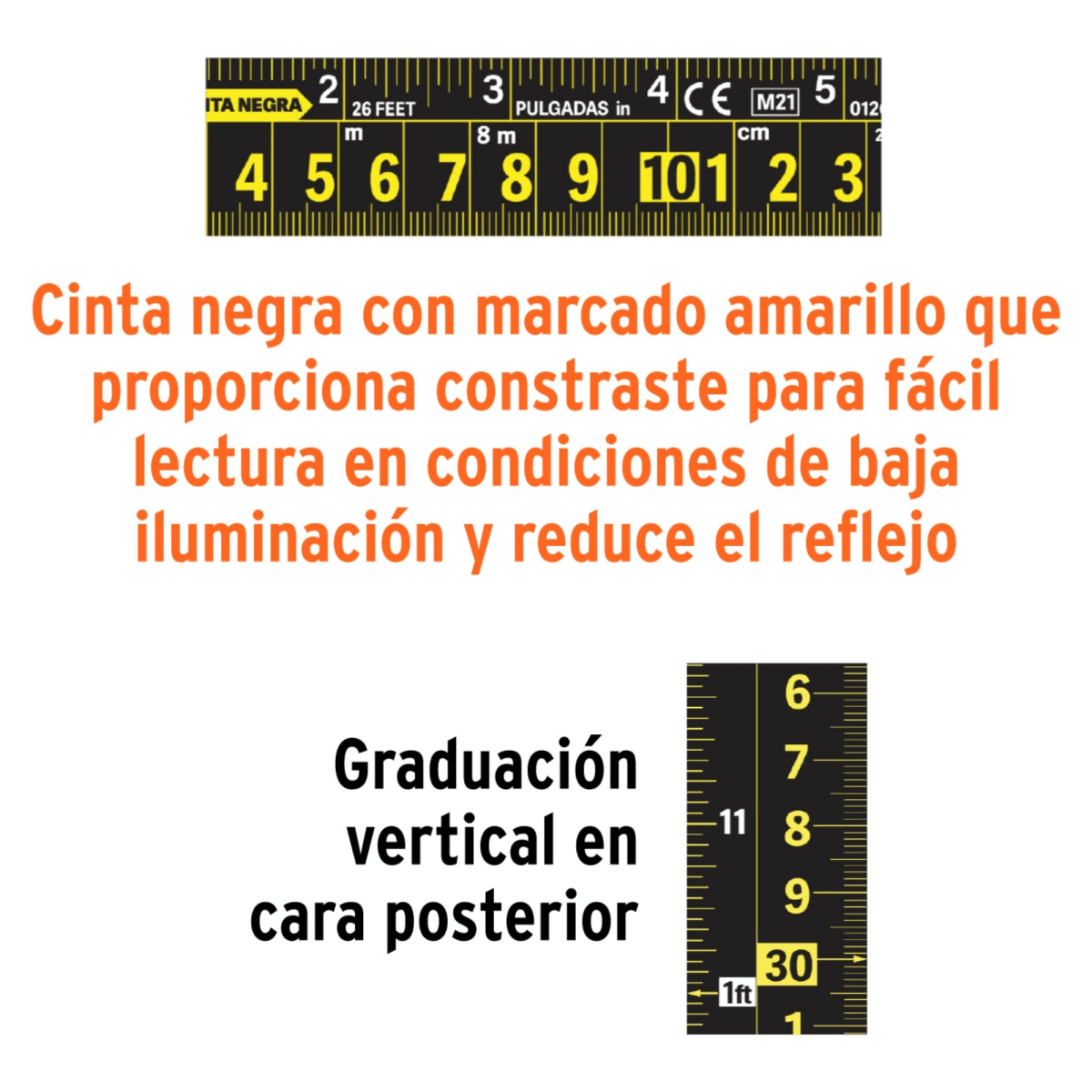 Wincha Magnética contra impactos Cinta Métrica 8m cinta Negra TRUPER3