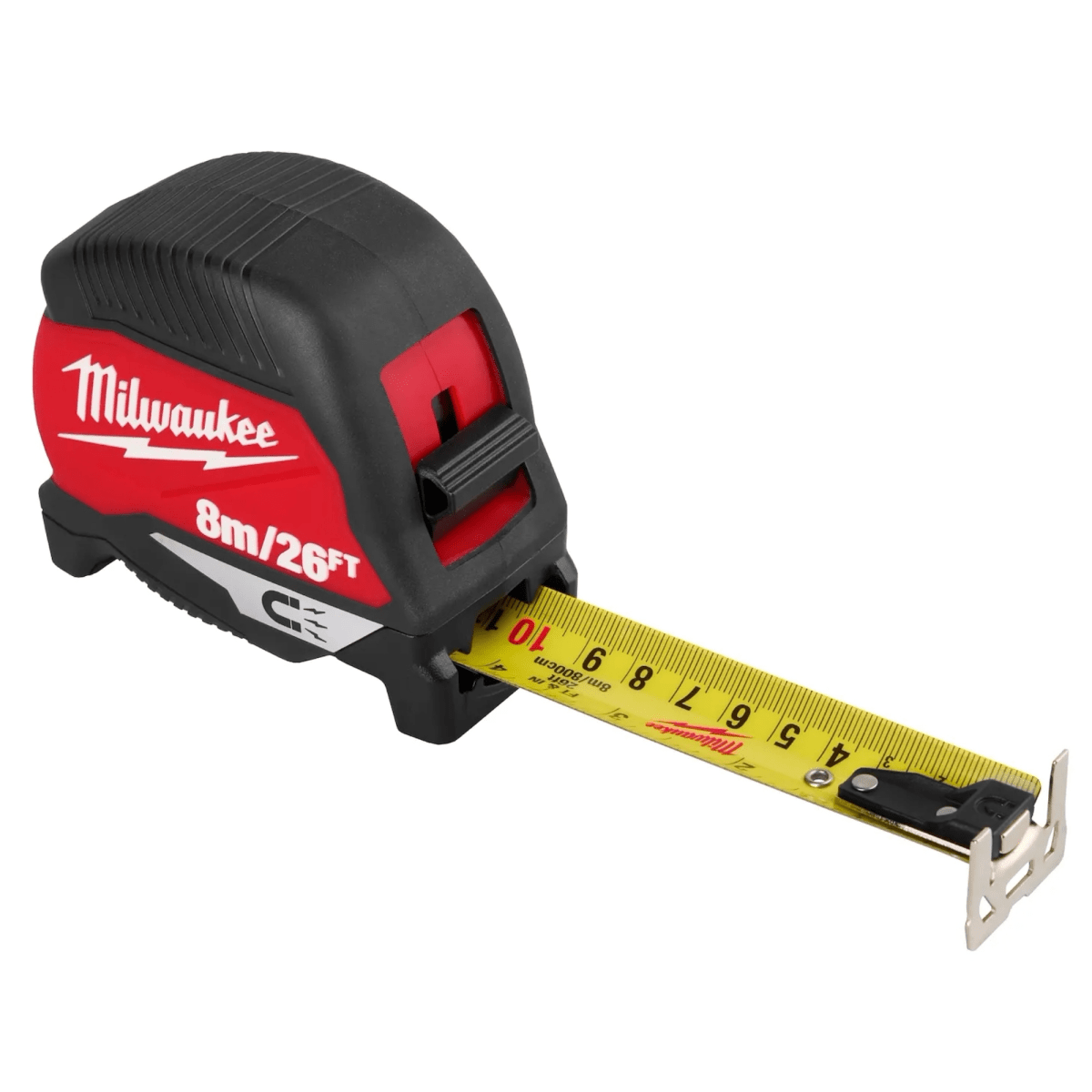 CINTA MÉTRICA MAGNÉTICA COMPACTA DE HOJA ANCHA DE 8 M/26 PIES 48-22-1226M MILWAUKEE3
