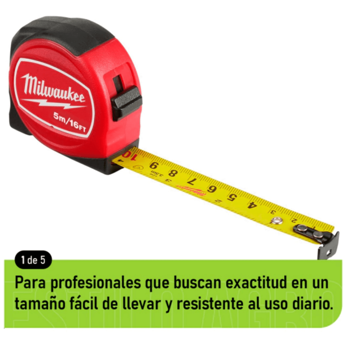 CINTA METRICA COMPACTA  5M 16 PIES, 48-22-7718 MILWAUKEE4
