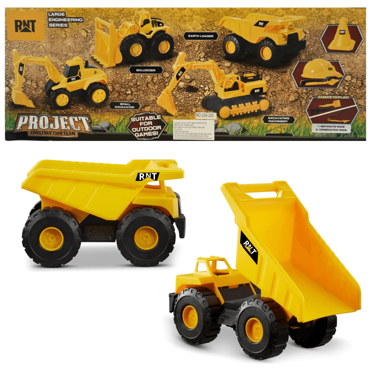 Juguete maquinarias pesadas Excavadora con Casco y Herramientas7