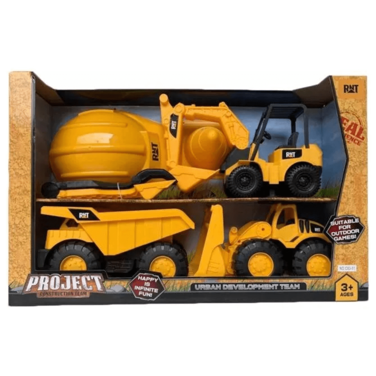 Juguete maquinarias pesadas Excavadora con Casco y Herramientas8