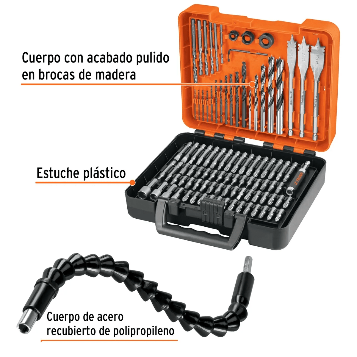 TALADRO PERCUTOR INALAMBRICO 20V, + SET 101 PIEZAS TRUPER3