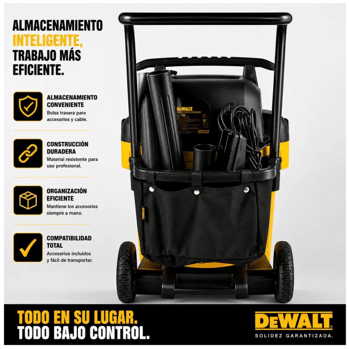 ASPIRADORA SILENCIOSA DE POLVO Y LIQUIDO 61 LITROS DEWALT5