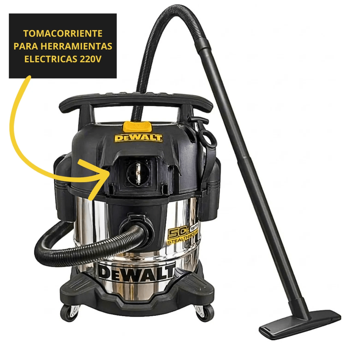 ASPIRADORA PARA SOLIDOS Y LIQUIDO 20 LITROS ACERO INOXIDABLE CON TOMA PARA HERAMIENTAS ELECTRICAS2