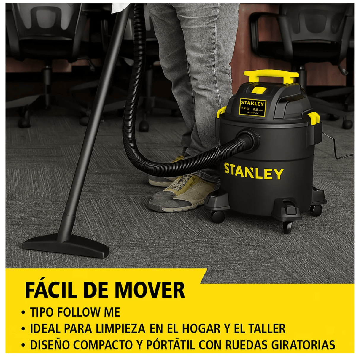 Aspiradora y sopladora de polvo y liquido 30 litros 1000W STANLEY3