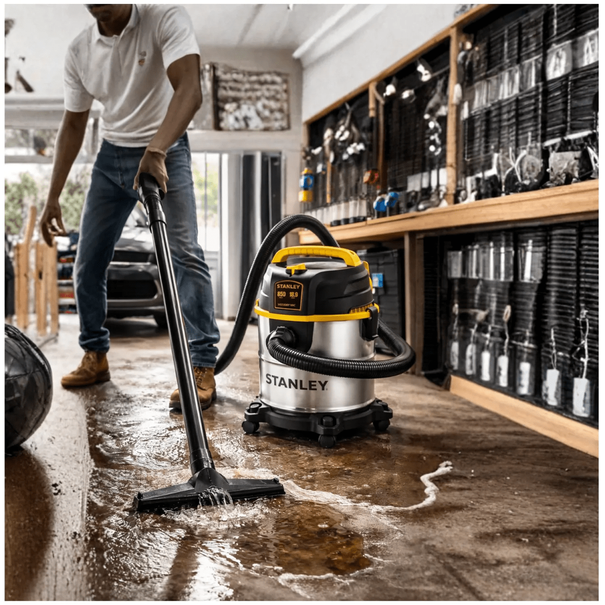 ASPIRADORA DE POLVO Y LIQUIDO ALTA POTENCIA 850W 19 LITROS TANQUE DE ACERO INOXIDABLE STANLEY5