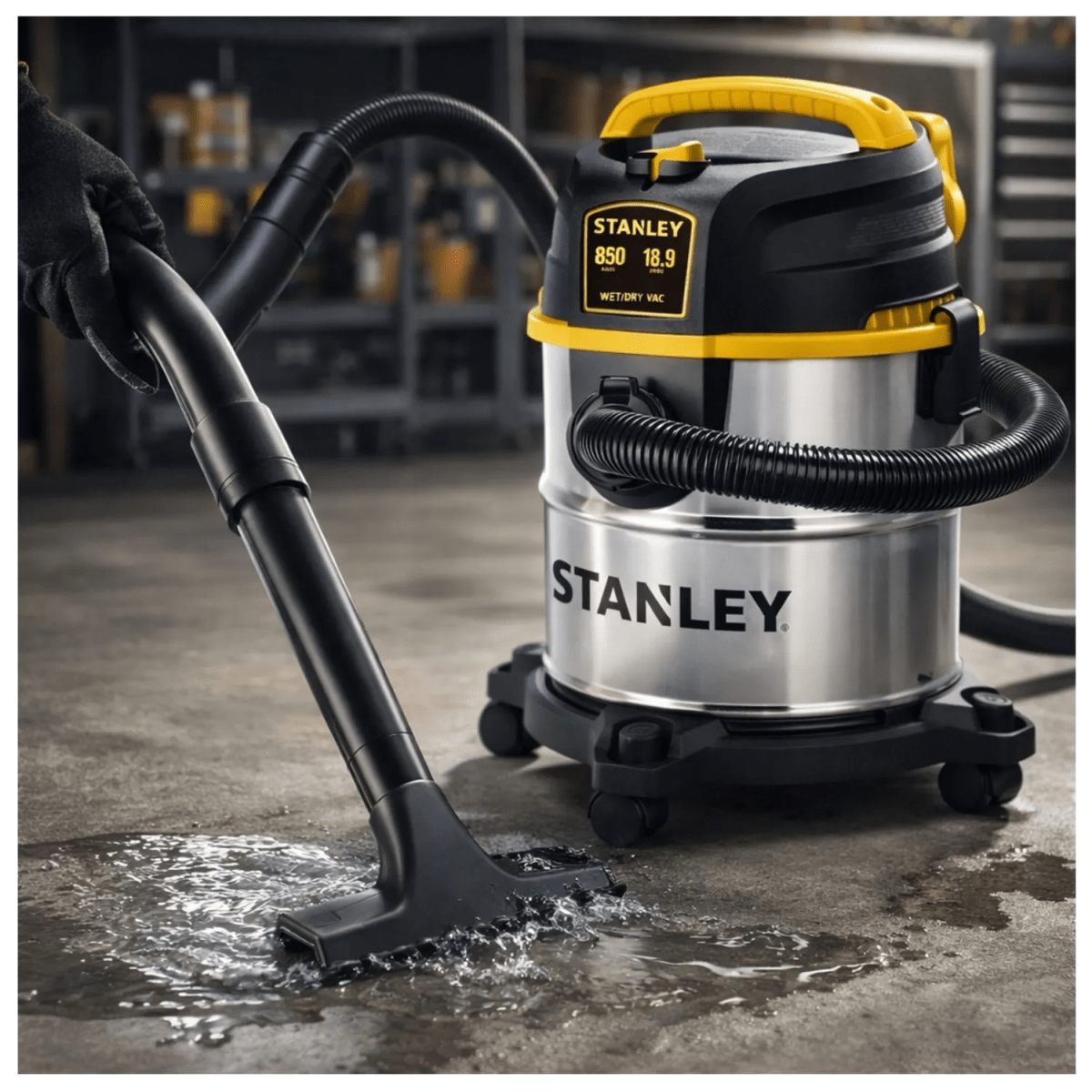 ASPIRADORA DE POLVO Y LIQUIDO ALTA POTENCIA 850W 19 LITROS TANQUE DE ACERO INOXIDABLE STANLEY7