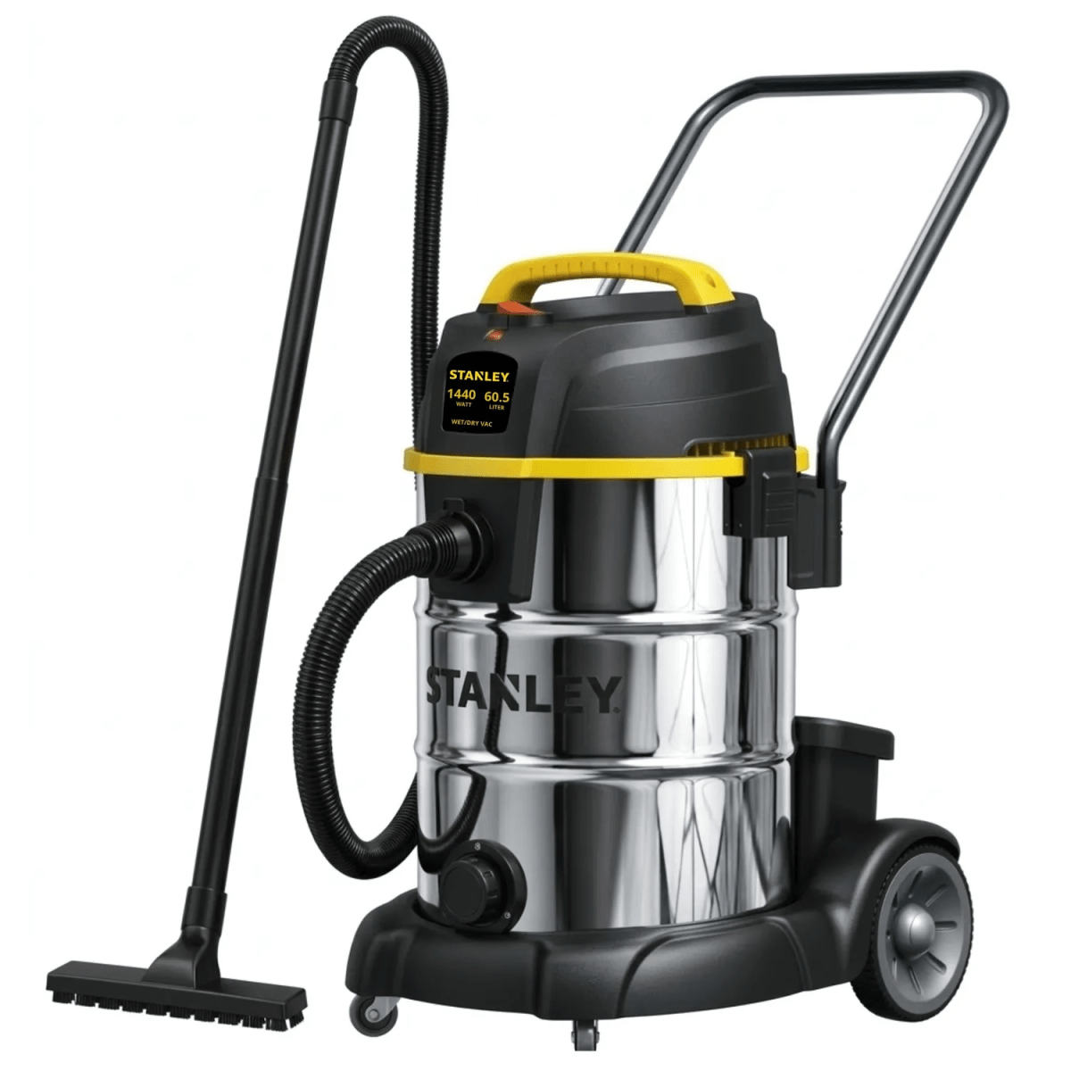 ASPIRADORA SOPLADORA DE POLVO Y LIQUIDO 60 LITROS, TANQUE ACERO INOXIDABLE STANLEY1