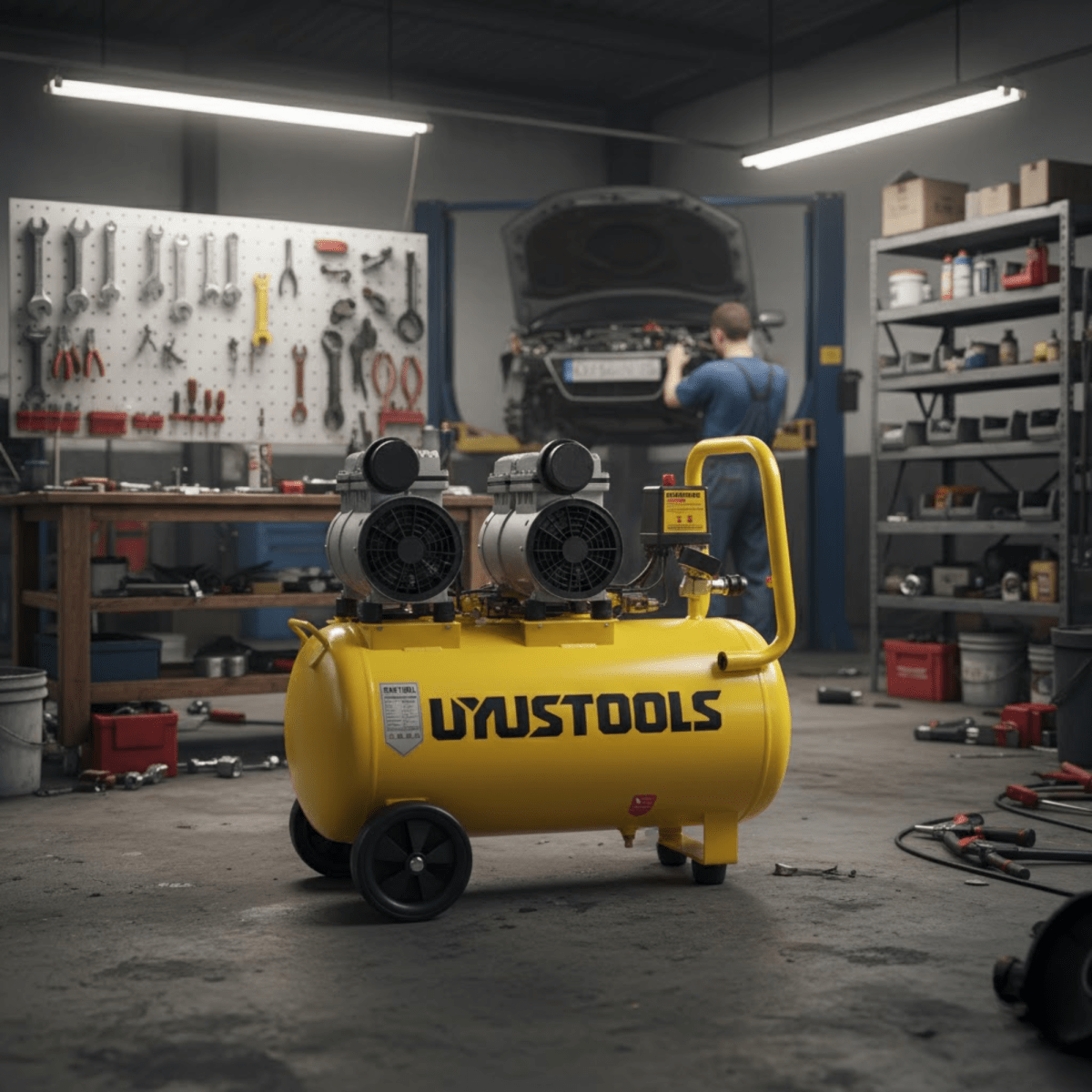 Compresora silenciosa Compresora de aire  50L - 1500W UYUSTOOLS2