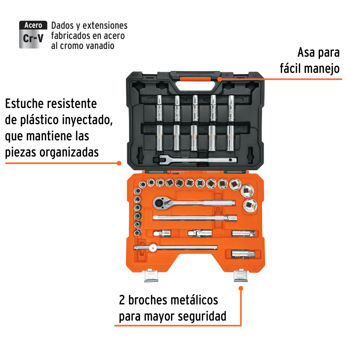 Juego de 36 herramientas cuadro 1/2