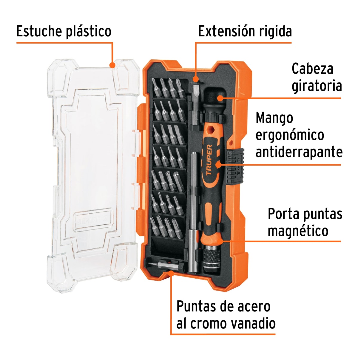JUEGO DE DESARMADOR DE JOYERO, PARA CELULARES 30 PUNTAS - TRUPER2