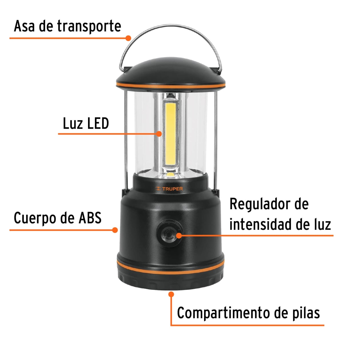 Linterna de Campamento, Lampara de Camping LED 600 lm -- TRUPER2