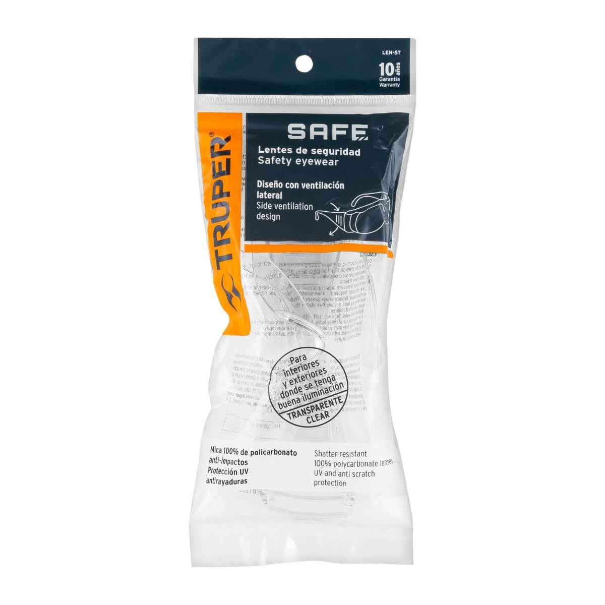 Lente de seguridad con ventilación truper safe - transparente3