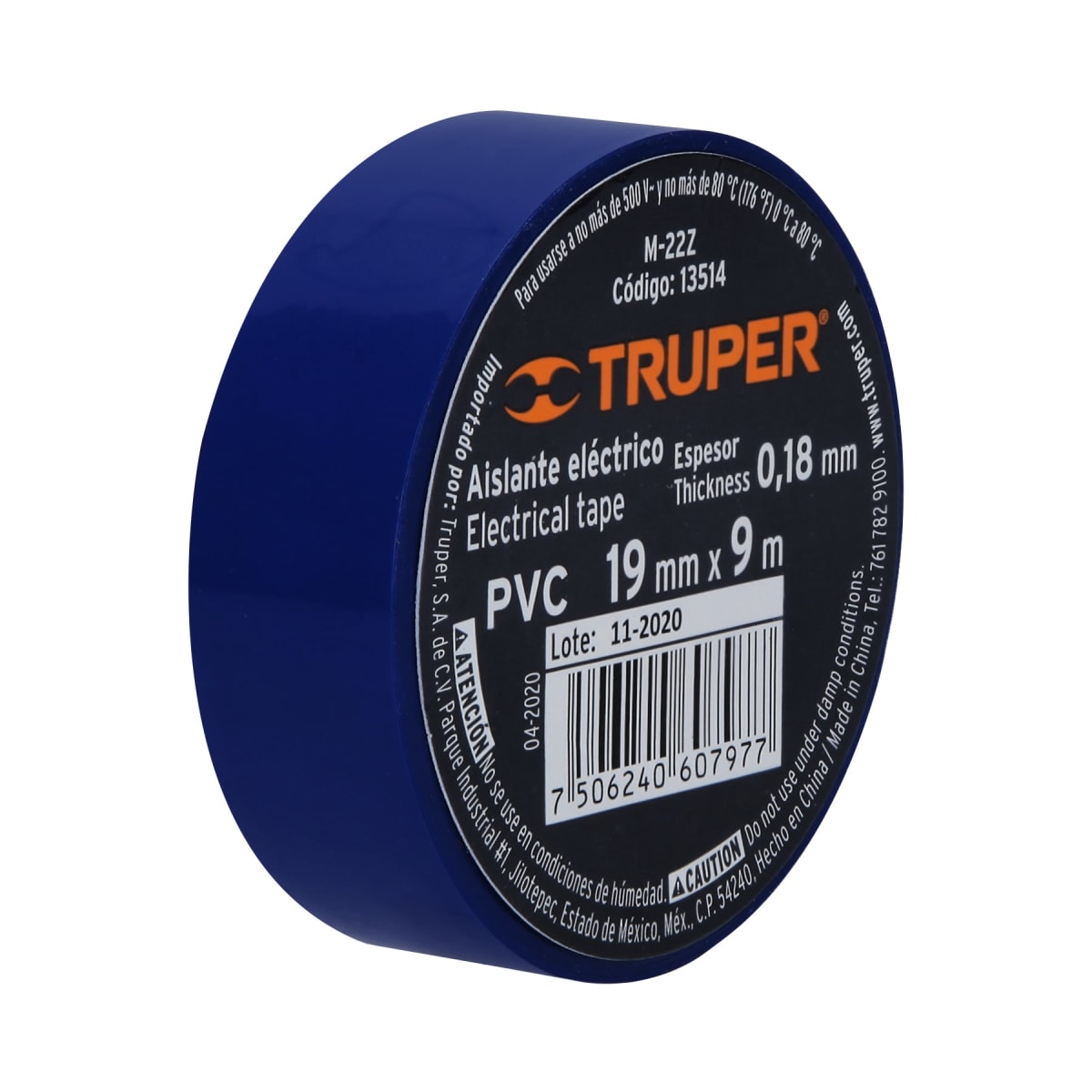 Cinta aislante Truper 19mm x 9m - AZUL1