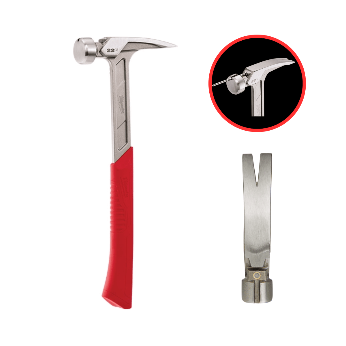 MARTILLO DE ENMARCADO  22 OZ, USO RUDO 48-22-9023 MILWAUKEE1