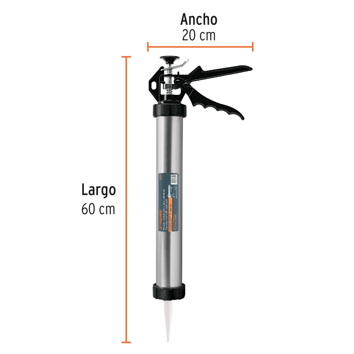 Pistola aplicador de silicona, salchicha de 600 ml, Truper 1019312