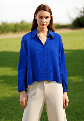 Blusa basica 3/4 azul marino brasil OI251