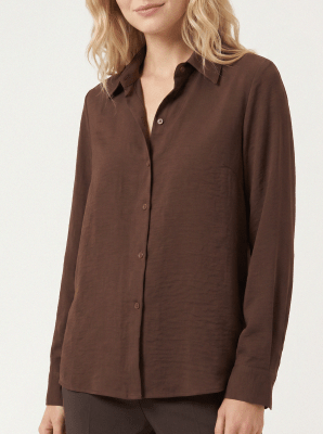 Blusa Brasilera basica M/larga café OI262