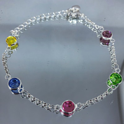 Pulsera Baño de Plata Cristales1