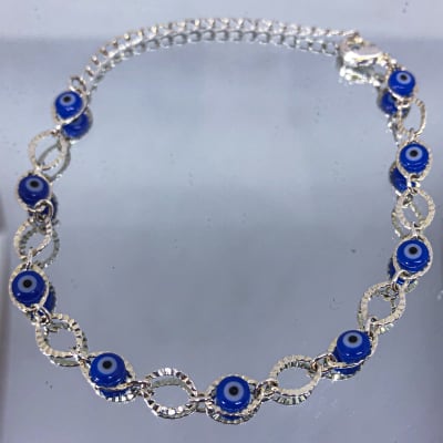 Pulsera Baño de Plata Ojo Turco