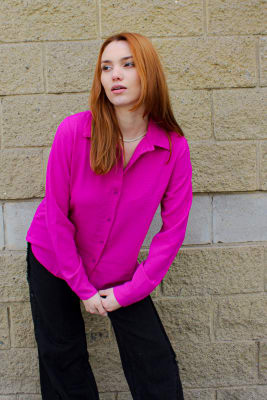 Blusa Brasilera Básica Mujer Morada Neon