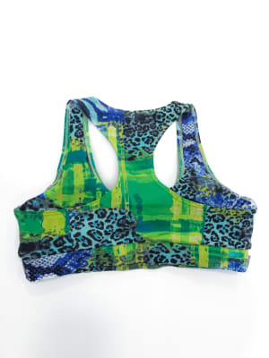 Peto Deportivo Estampado Mujer Animal Print Verde Azul2