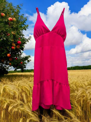 Vestido midi estampado Brasil PV241