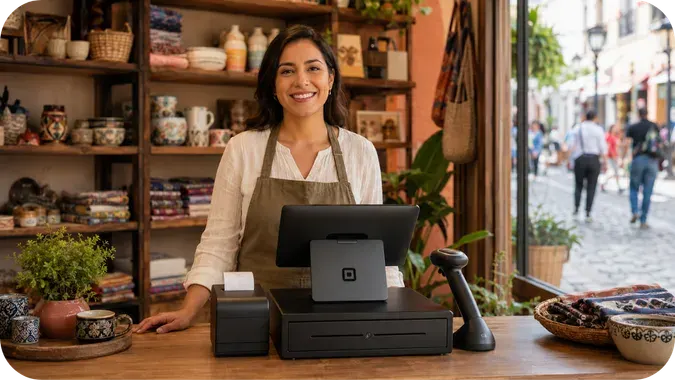 Equipo de punto de venta Bsale: impresora térmica, lector de código y cajón de dinero