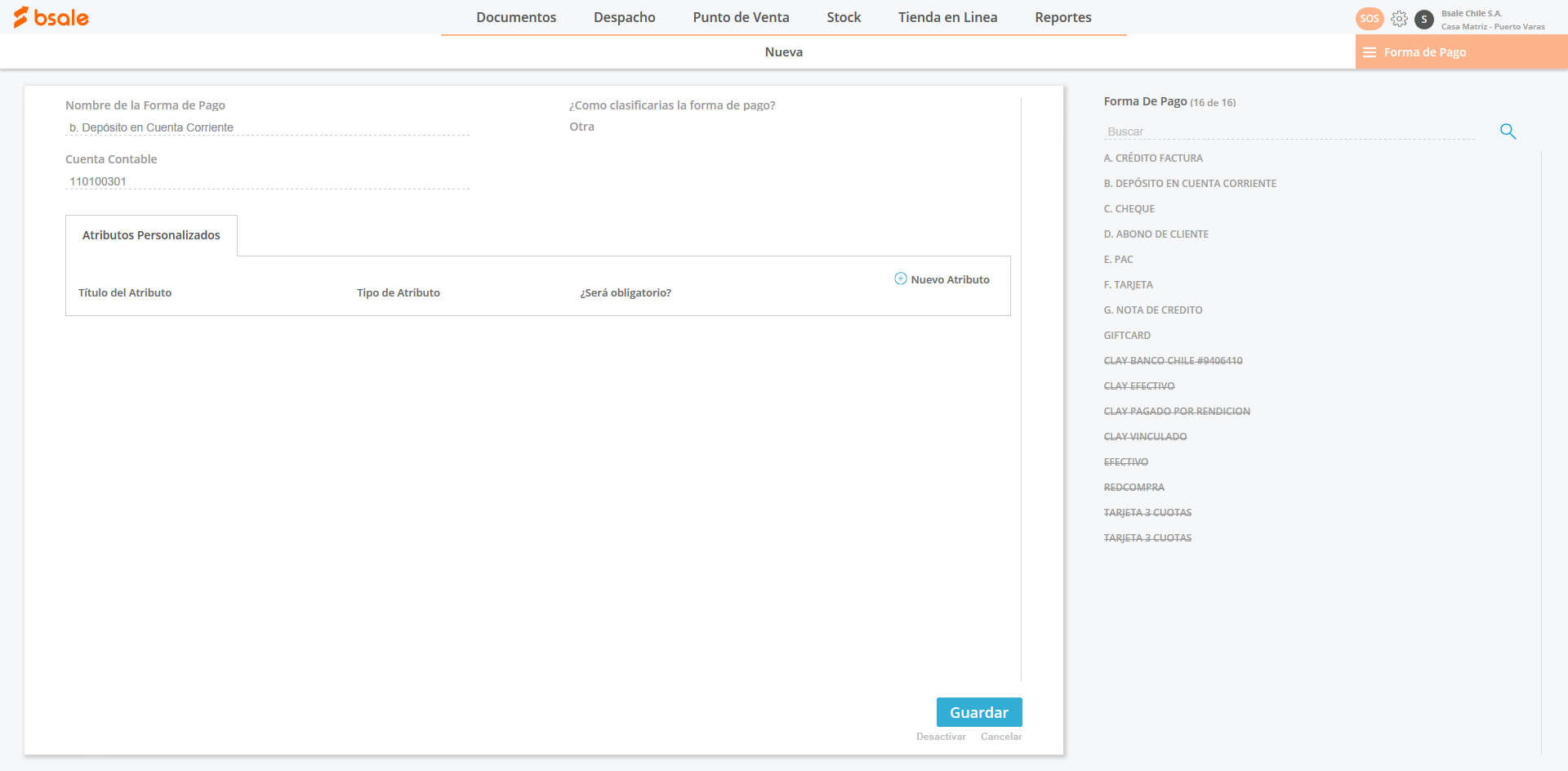 Creación de un medio de pago