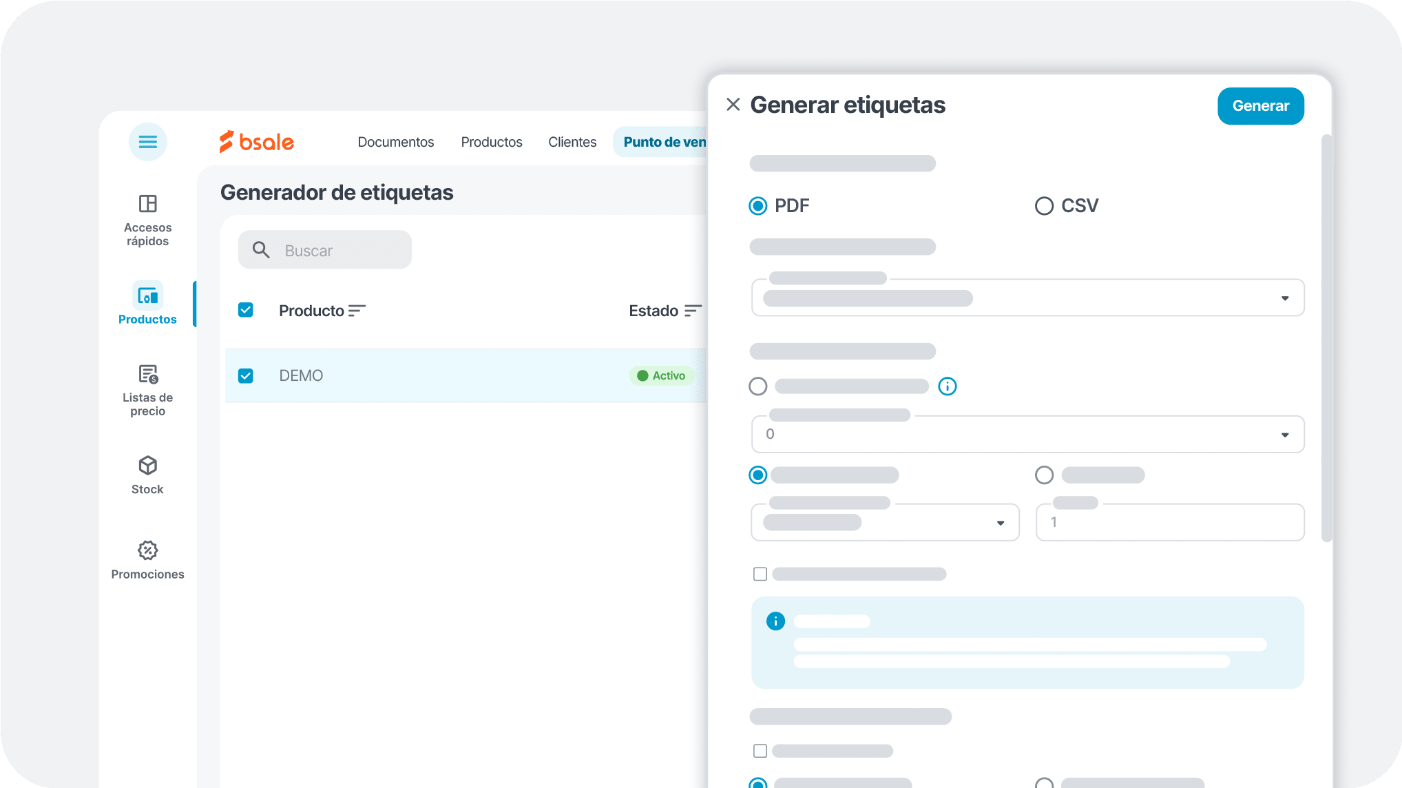Nuevo menú de Bsale con navegación simplificada